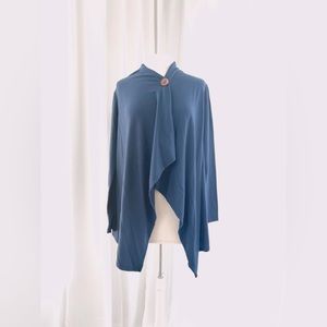 Bobeau Medium Navy Blue Button Sweater/Coat